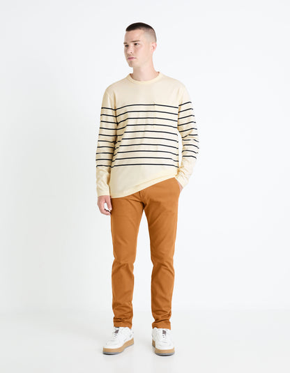 Slim Chino Pants In Stretch Cotton - Caramel_03