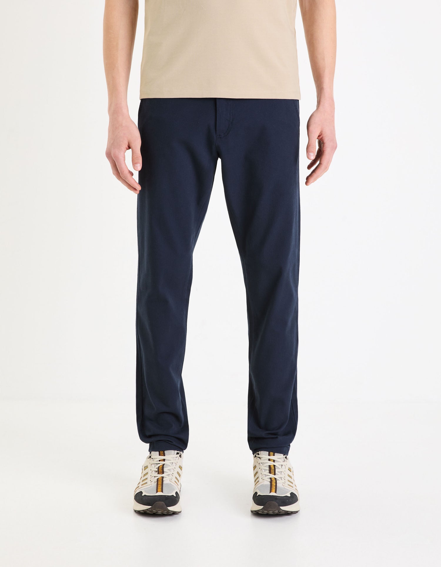 Slim Chino Pants In Stretch Cotton - Navy_02