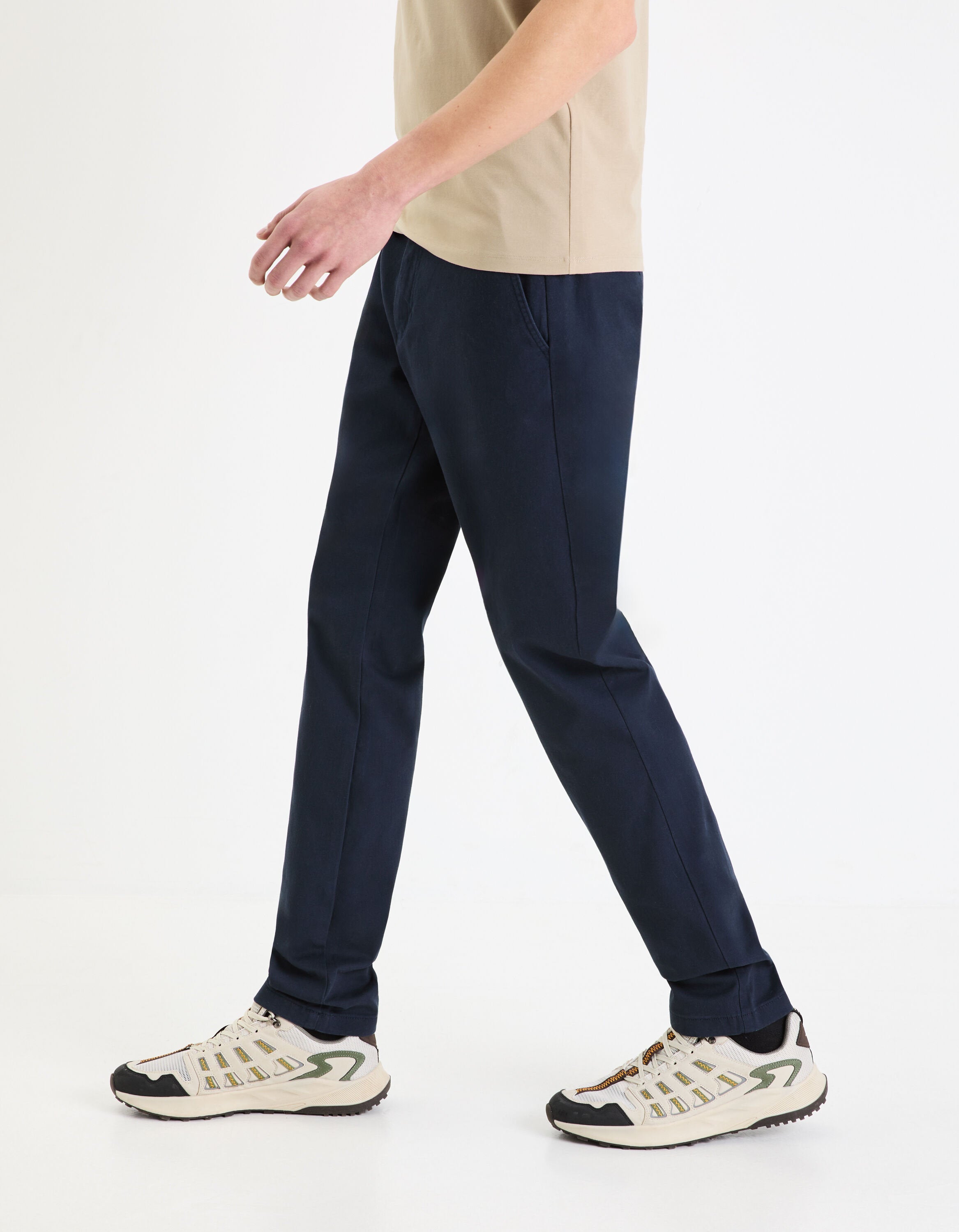 Slim Chino Pants In Stretch Cotton - Navy_05