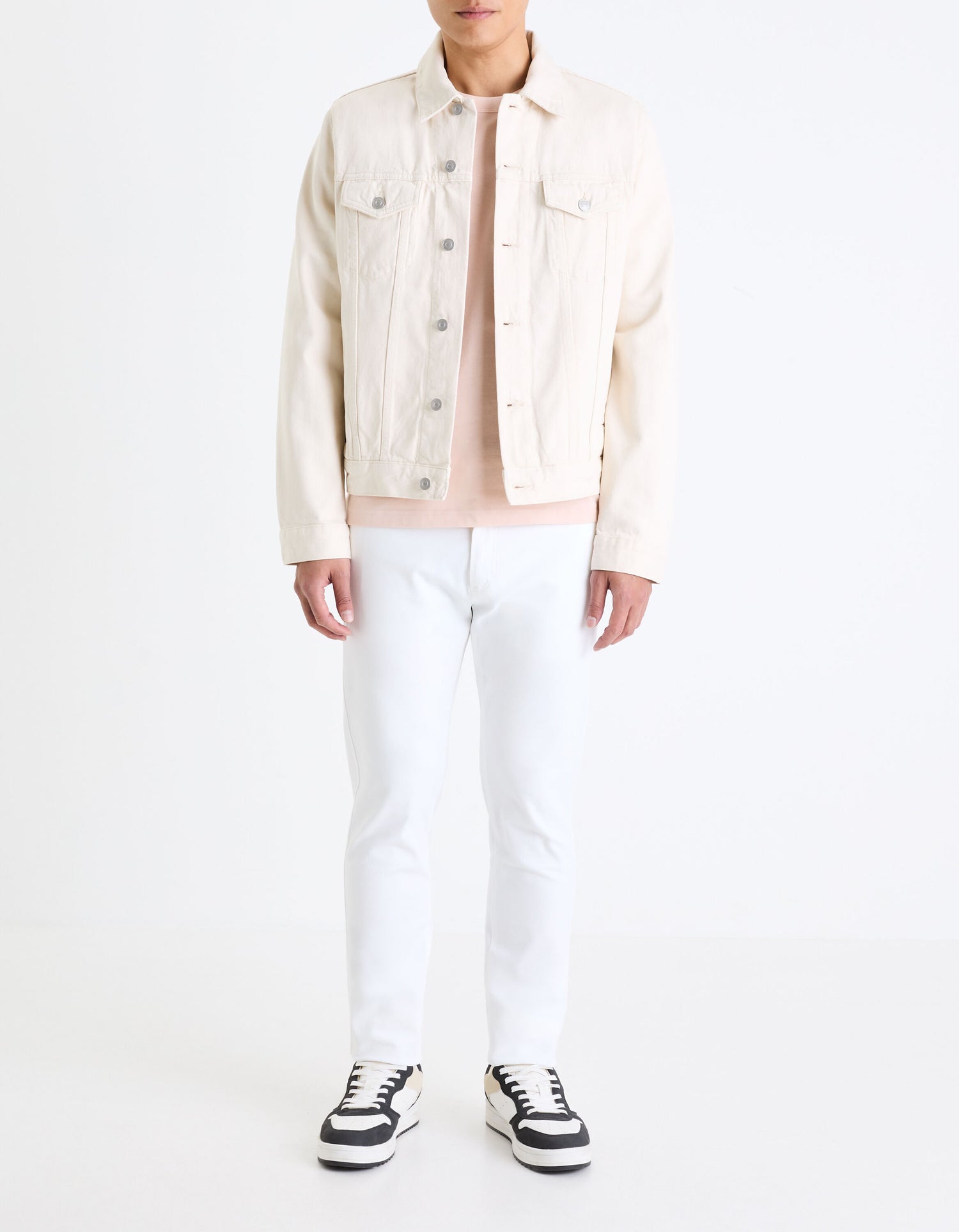 Slim Chino Pants In Stretch Cotton - White_03