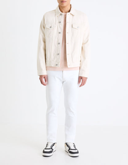 Slim Chino Pants In Stretch Cotton - White_03