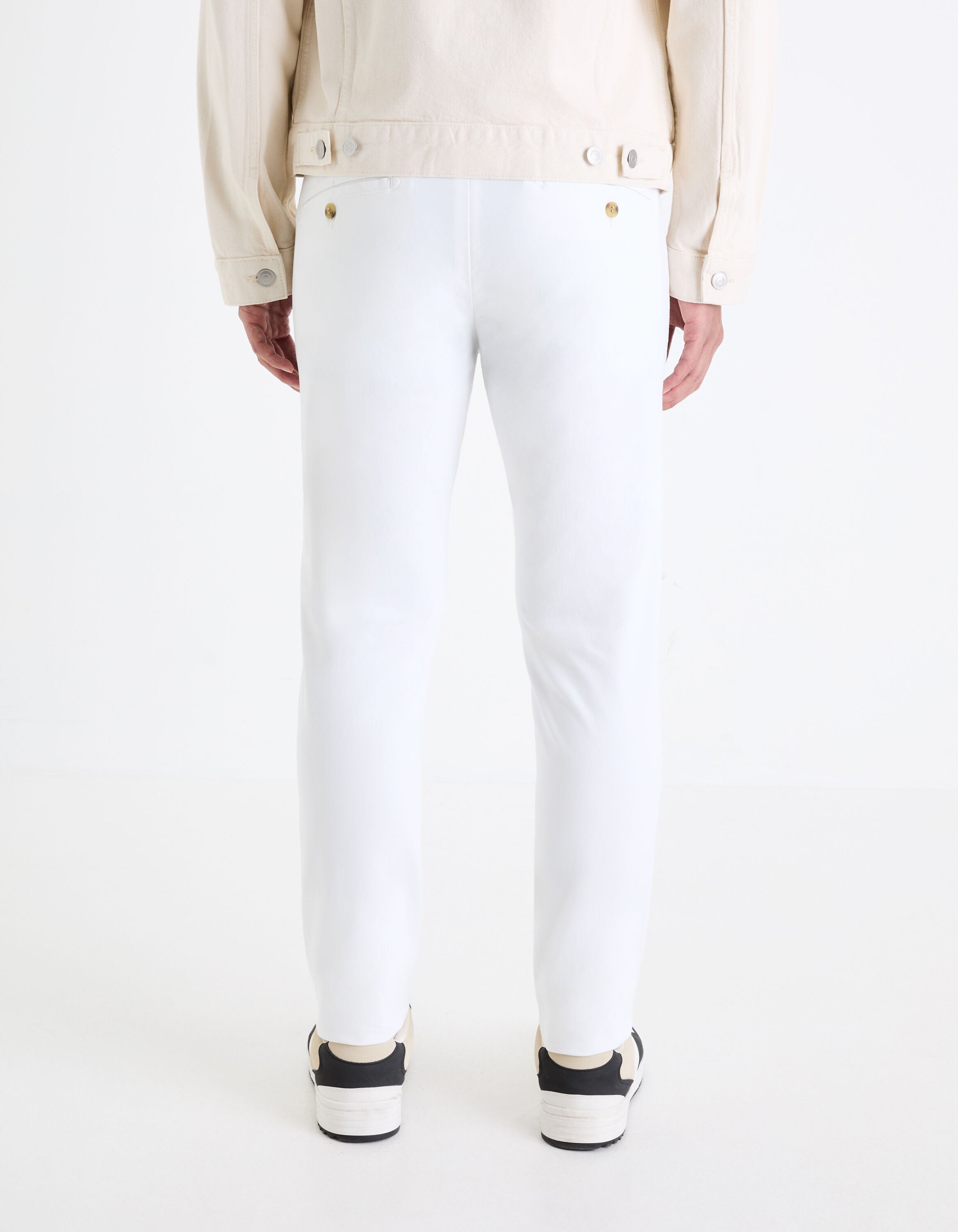 Slim Chino Pants In Stretch Cotton - White_04