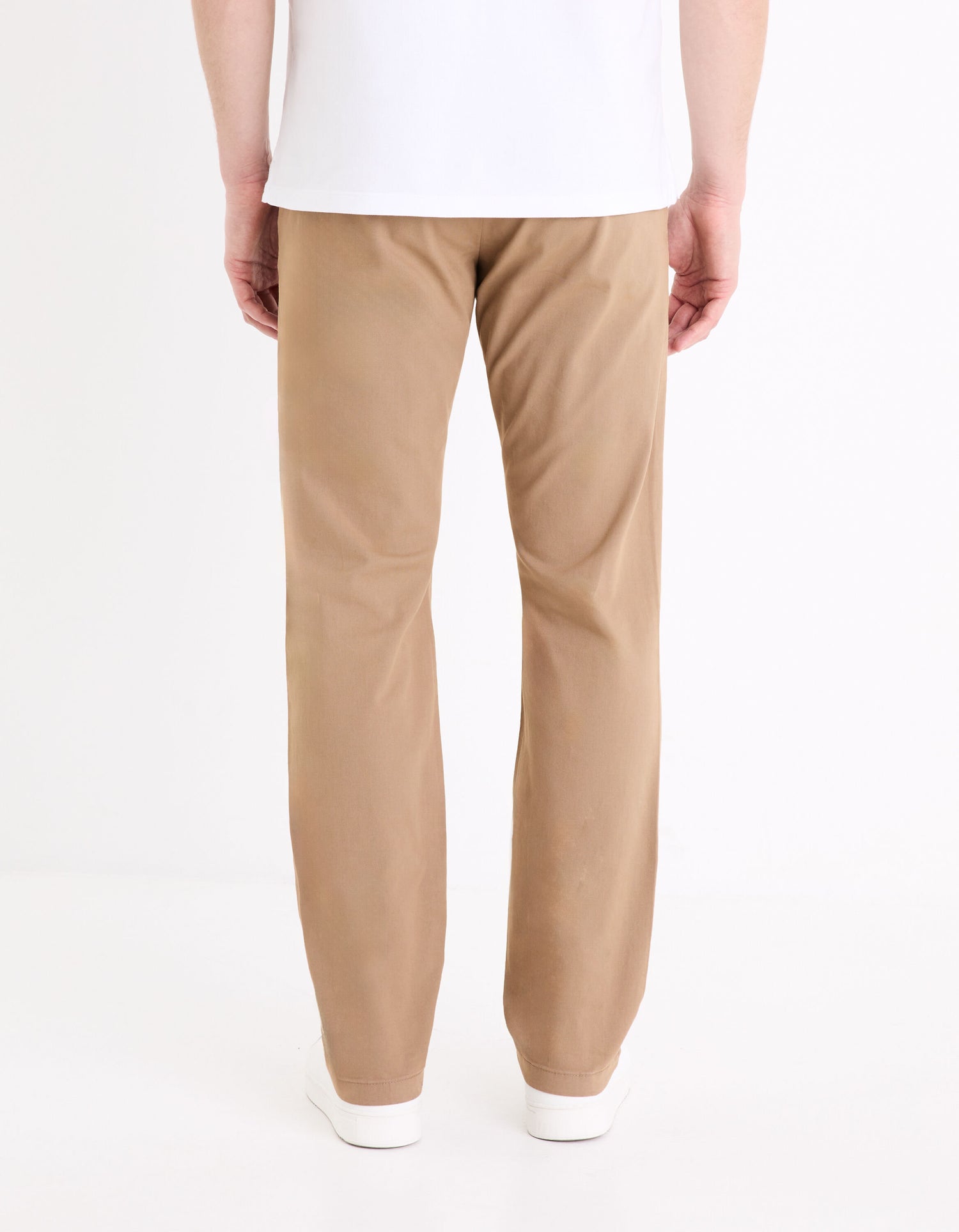 Straight Chino Pants In Stretch Cotton - Beige_04