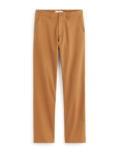 Straight Chino Pants In Stretch Cotton - Caramel_01