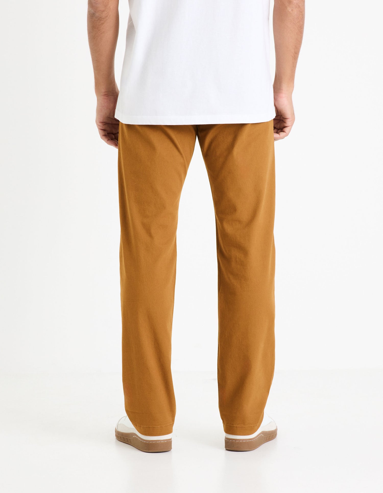 Straight Chino Pants In Stretch Cotton - Caramel_04