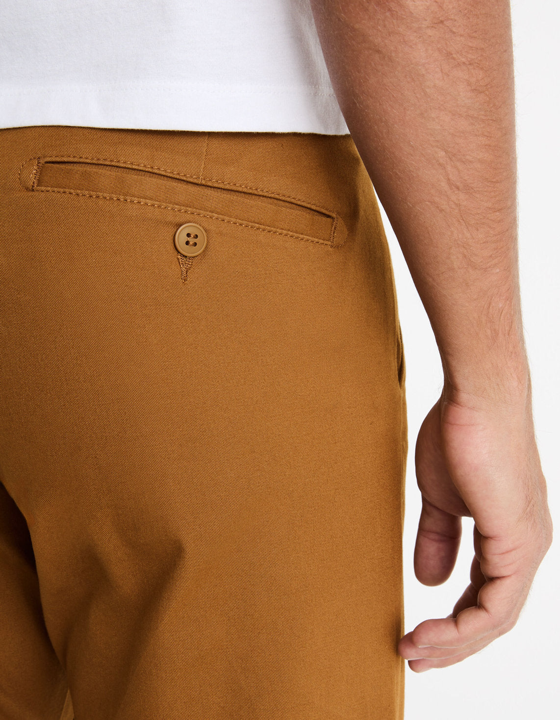 Straight Chino Pants In Stretch Cotton - Caramel_05