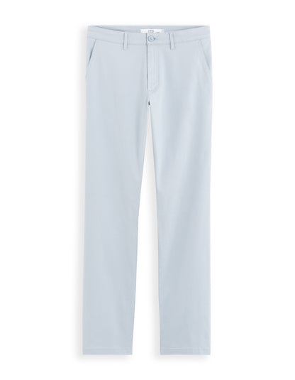 Straight Chino Pants In Stretch Cotton - Light Blue_01