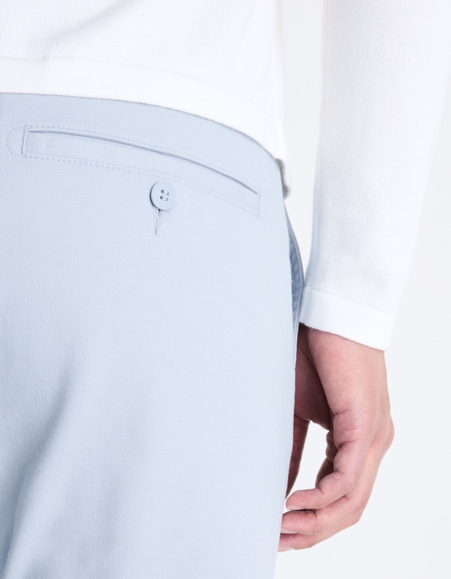 Straight Chino Pants In Stretch Cotton - Light Blue_06