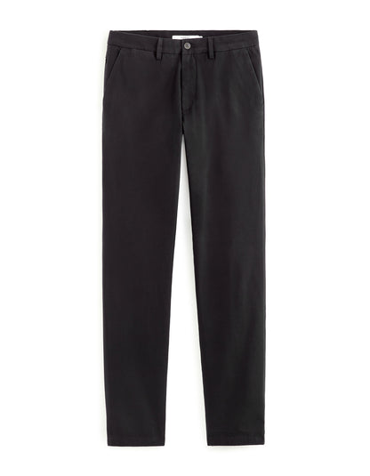 Straight Chino Pants In Stretch Cotton - Black_01