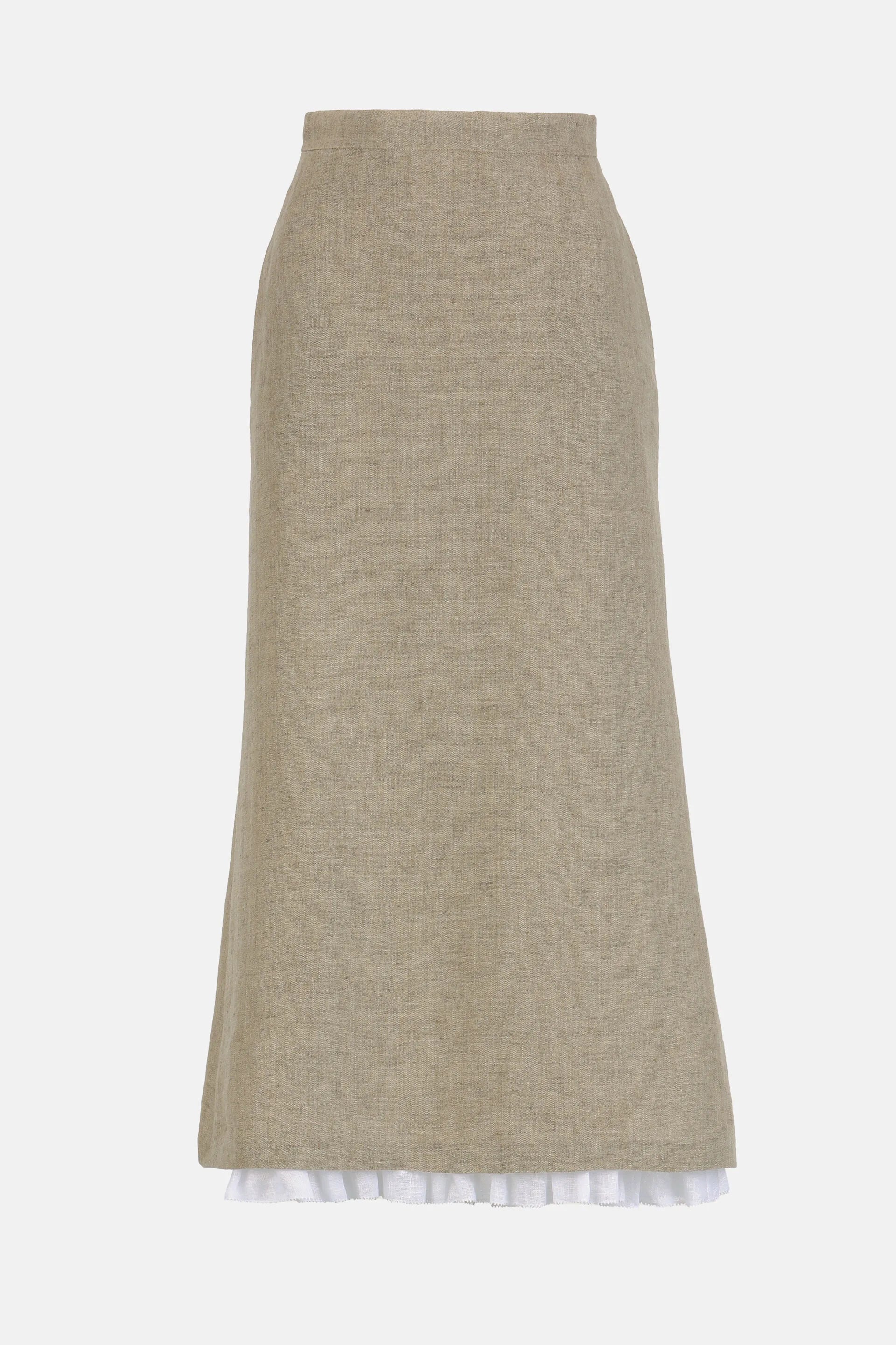 Luisa Spagnoli Pietra/Bianco Women Trionfo - Midi Skirt - Fashion Show SKU: TRIONFO_1121 0201 Image 05