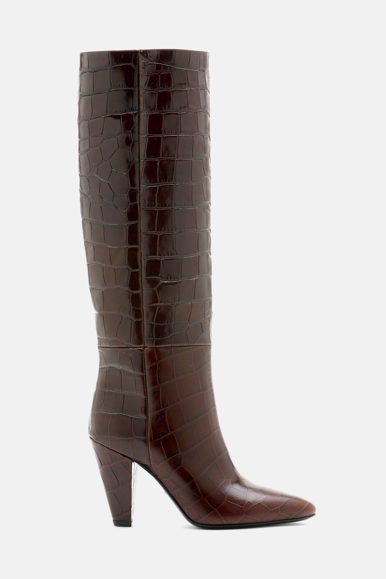 Luisa Spagnoli_Cioccolato_Uragano - Crocodile-Embossed Leather Boots_URAGANO_0986_03