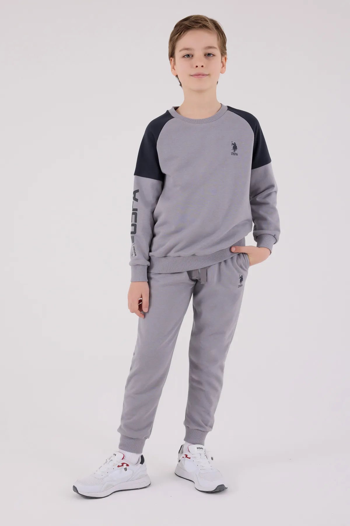 U.S. Polo Assn._Melange Grey_2 Pieces Set_US2221_Melange Grey_01