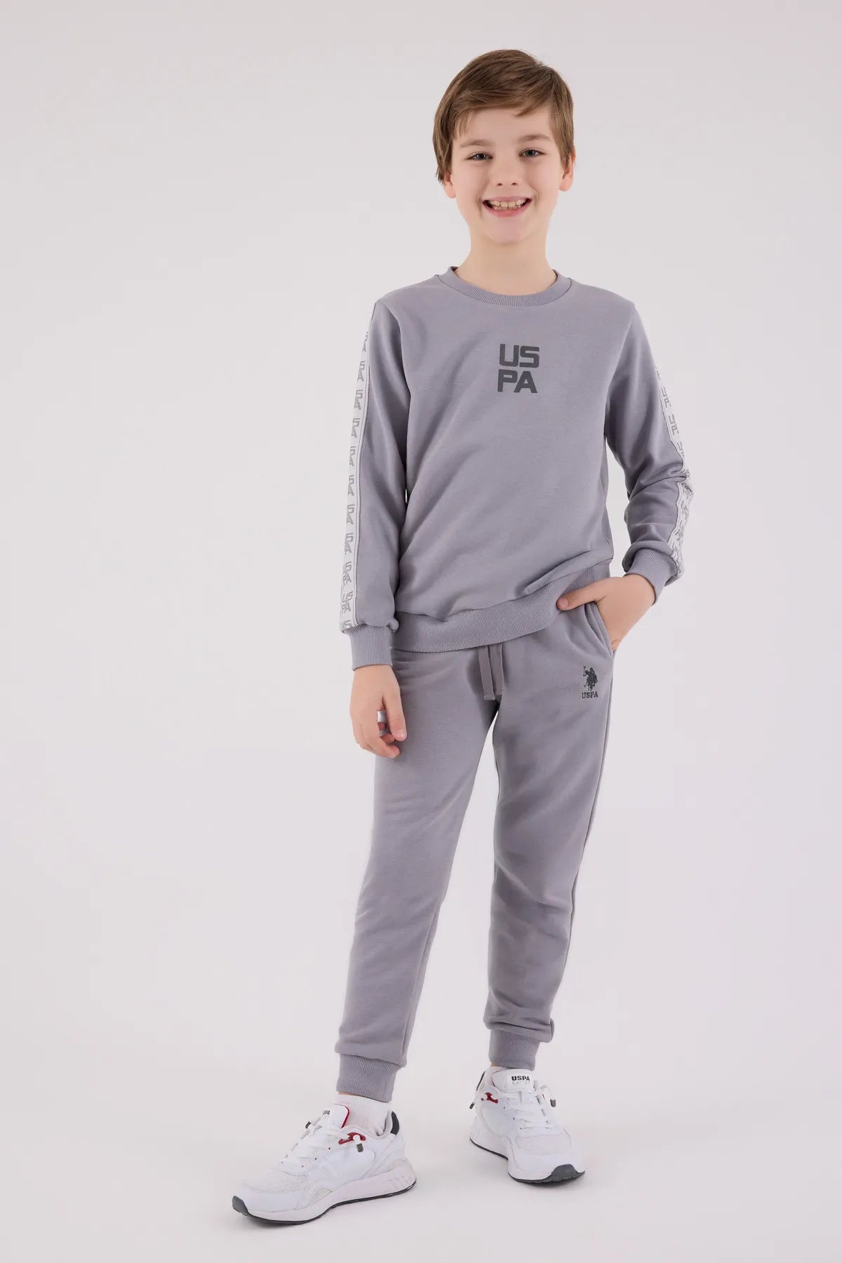 U.S. Polo Assn._Melange Grey_2 Pieces Set_US2231_Melange Grey_01
