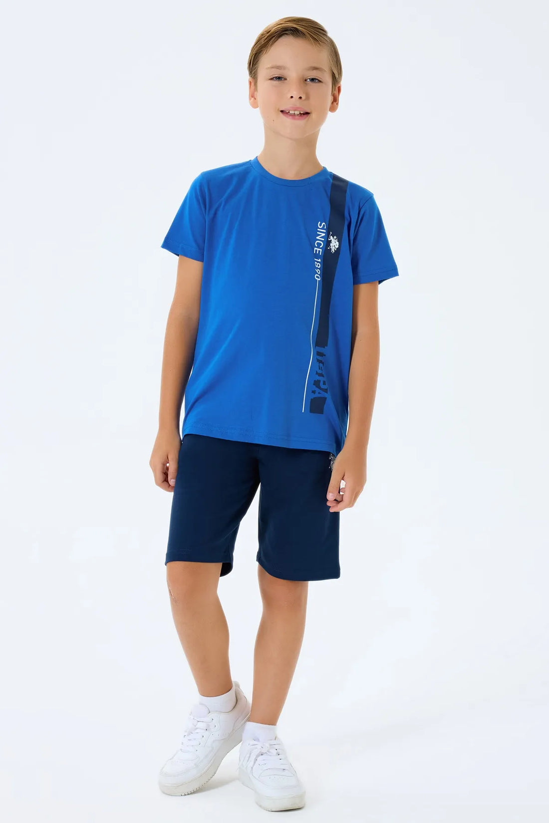 U.S. Polo Assn. Cobalt Boys Cobalt Two Pieces Set SKU: US2400_Cobalt Image 01