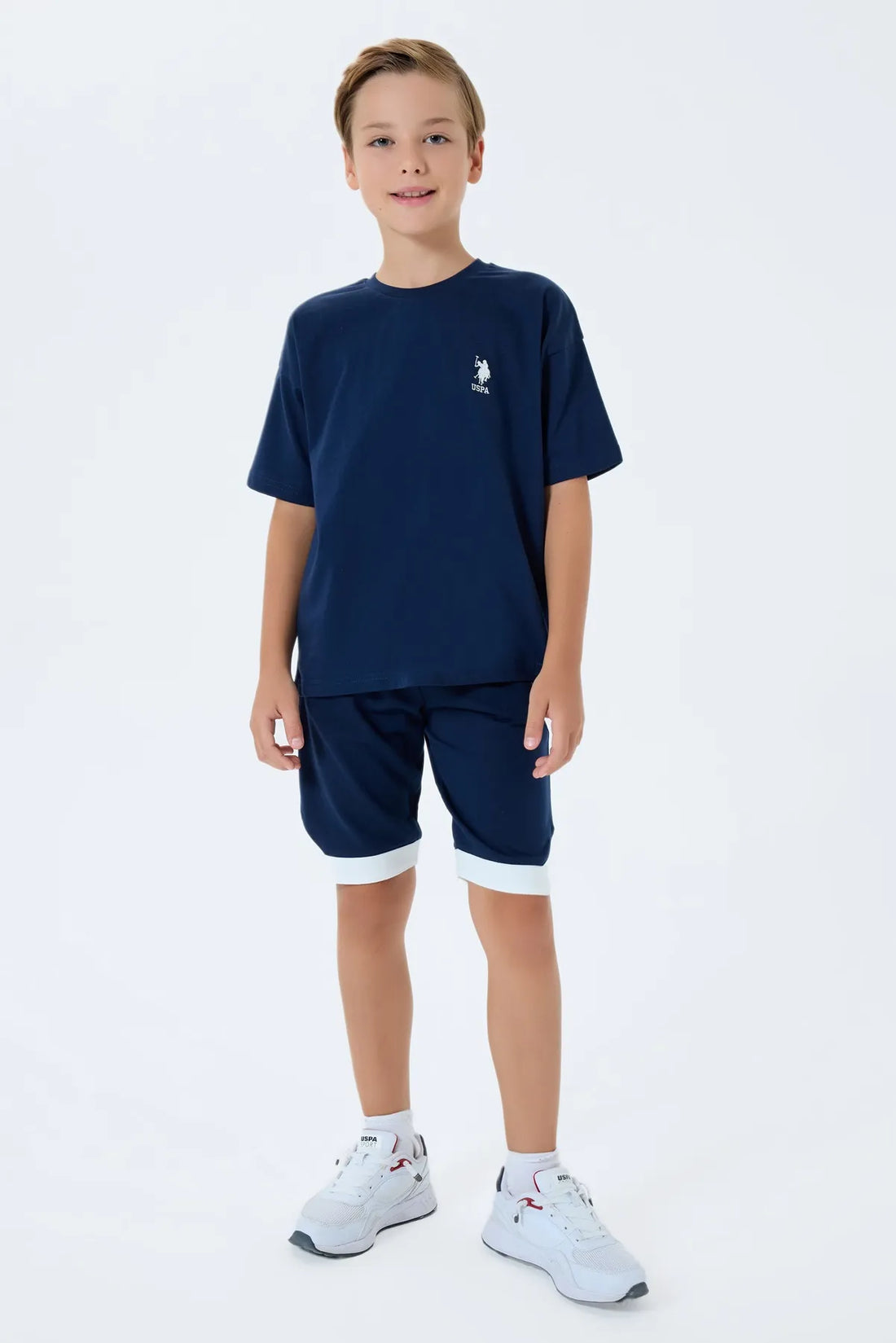 U.S. Polo Assn. Navy Boys Navy Two Pieces Set SKU: US2403_Navy Image 02