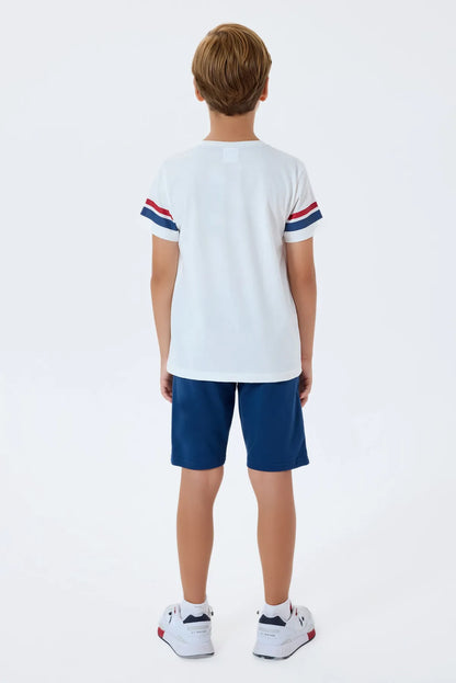 U.S. Polo Assn. White Boys White Two Pieces Set SKU: US2409_White Image 04