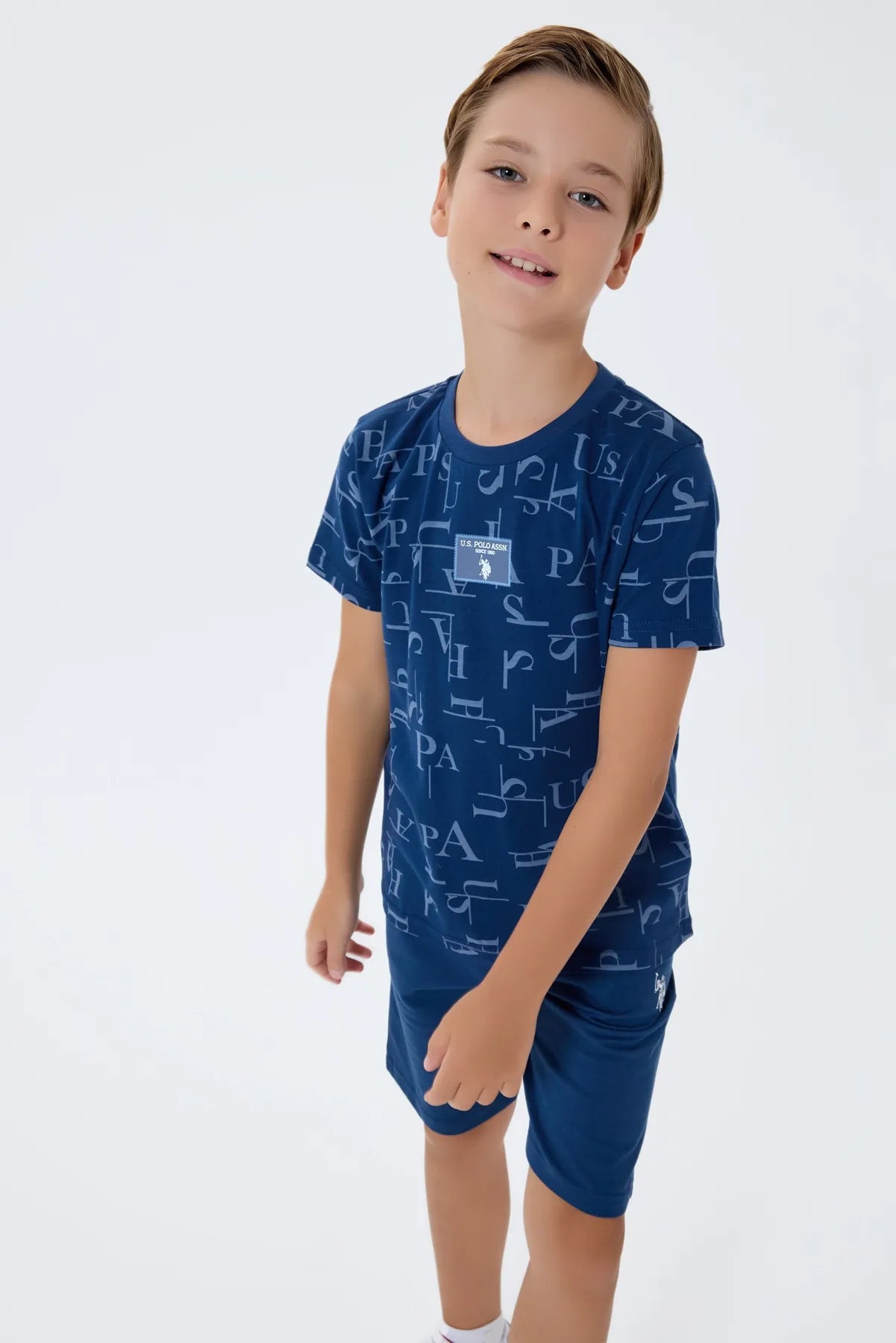 U.S. Polo Assn. Dark Indigo Boys Dark Indigo Two Pieces Set SKU: US2411_Dark Indigo Image 02
