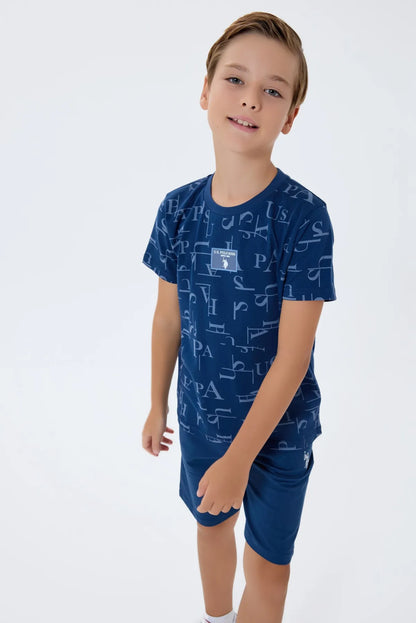 U.S. Polo Assn. Dark Indigo Boys Dark Indigo Two Pieces Set SKU: US2411_Dark Indigo Image 02