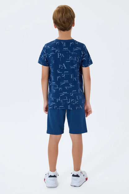 U.S. Polo Assn. Dark Indigo Boys Dark Indigo Two Pieces Set SKU: US2411_Dark Indigo Image 04