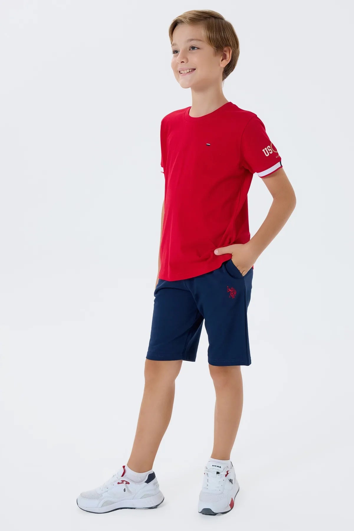 U.S. Polo Assn. Red Boys Red Two Pieces Set SKU: US2424_Red Image 05