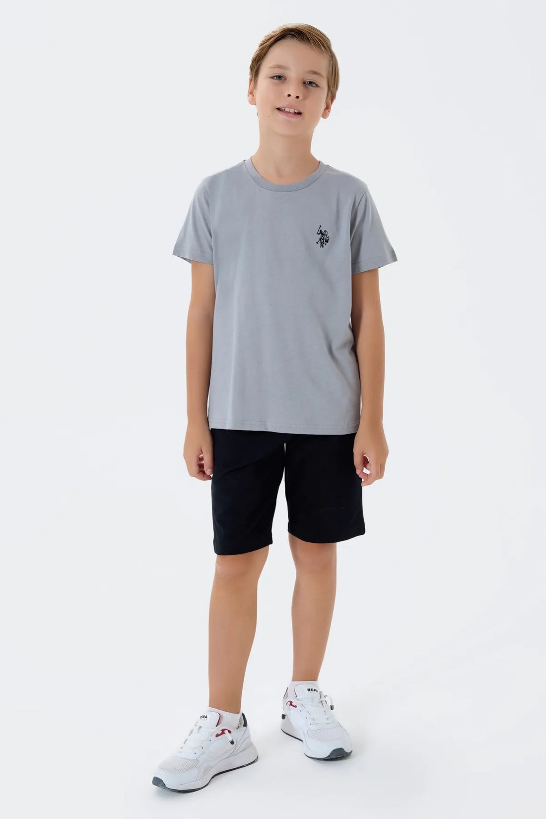 U.S. Polo Assn. Grey Boys Grey Two Pieces Set SKU: US2427_Grey Image 02