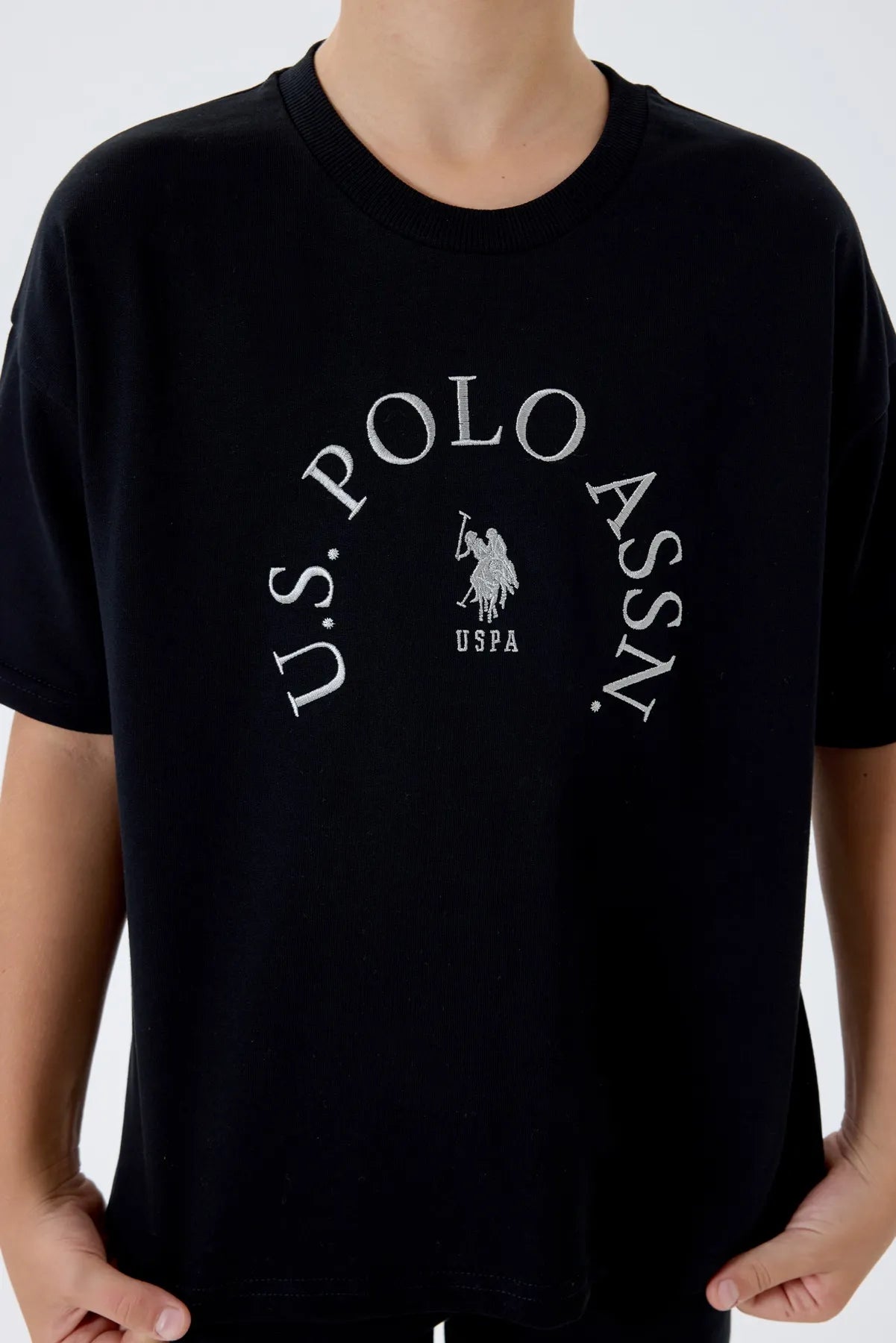 U.S. Polo Assn. Black Boys Black Two Pieces Set SKU: US2428_Black Image 03