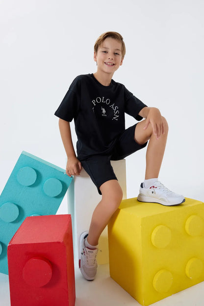 U.S. Polo Assn. Black Boys Black Two Pieces Set SKU: US2428_Black Image 06