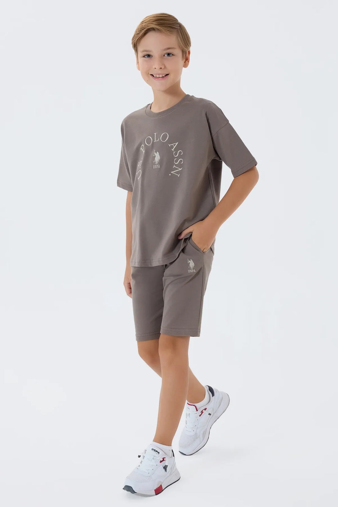 U.S. Polo Assn. Dark Vison Boys Dark Vison Two Pieces Set SKU: US2428_Dark Vison Image 01