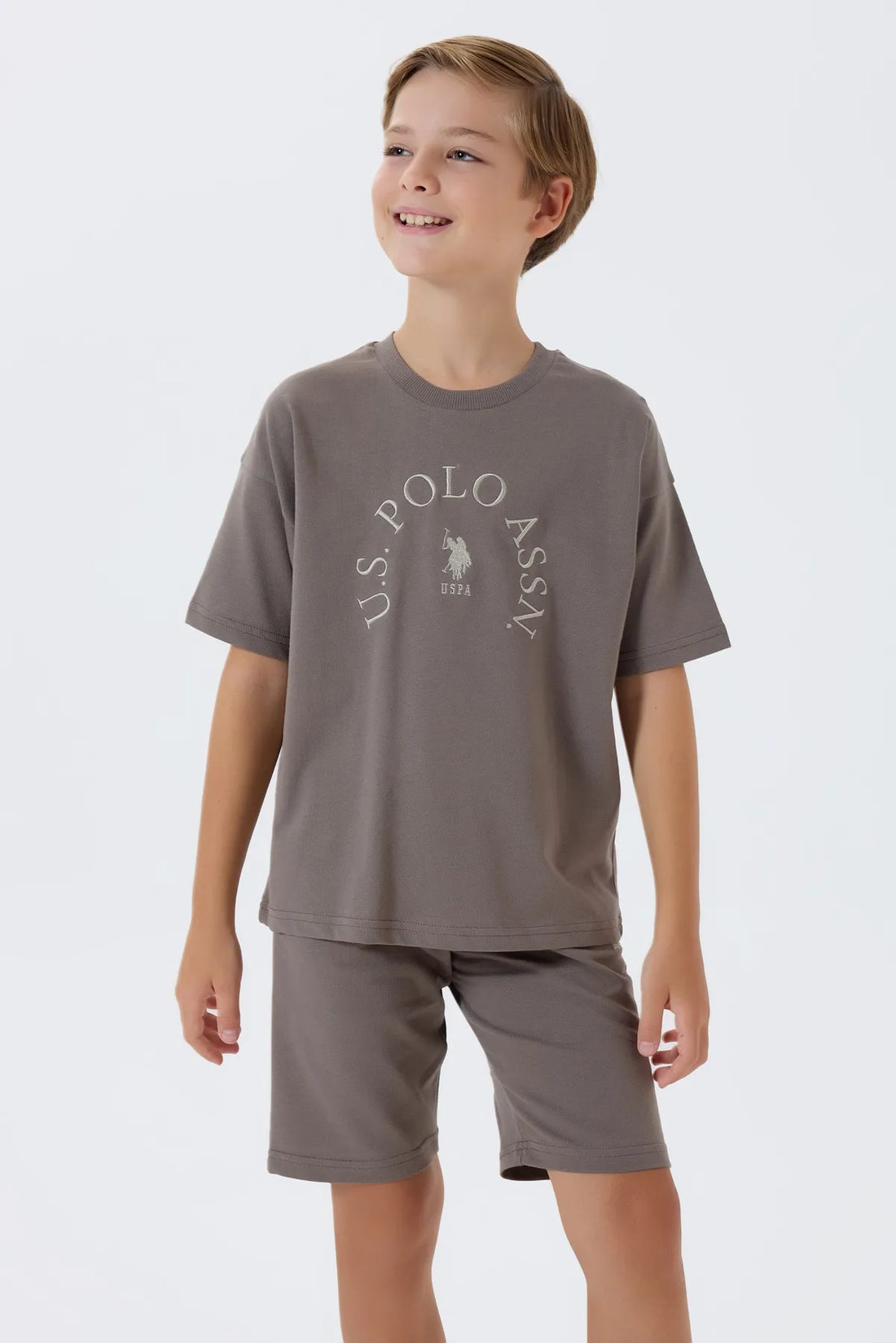 U.S. Polo Assn. Dark Vison Boys Dark Vison Two Pieces Set SKU: US2428_Dark Vison Image 02