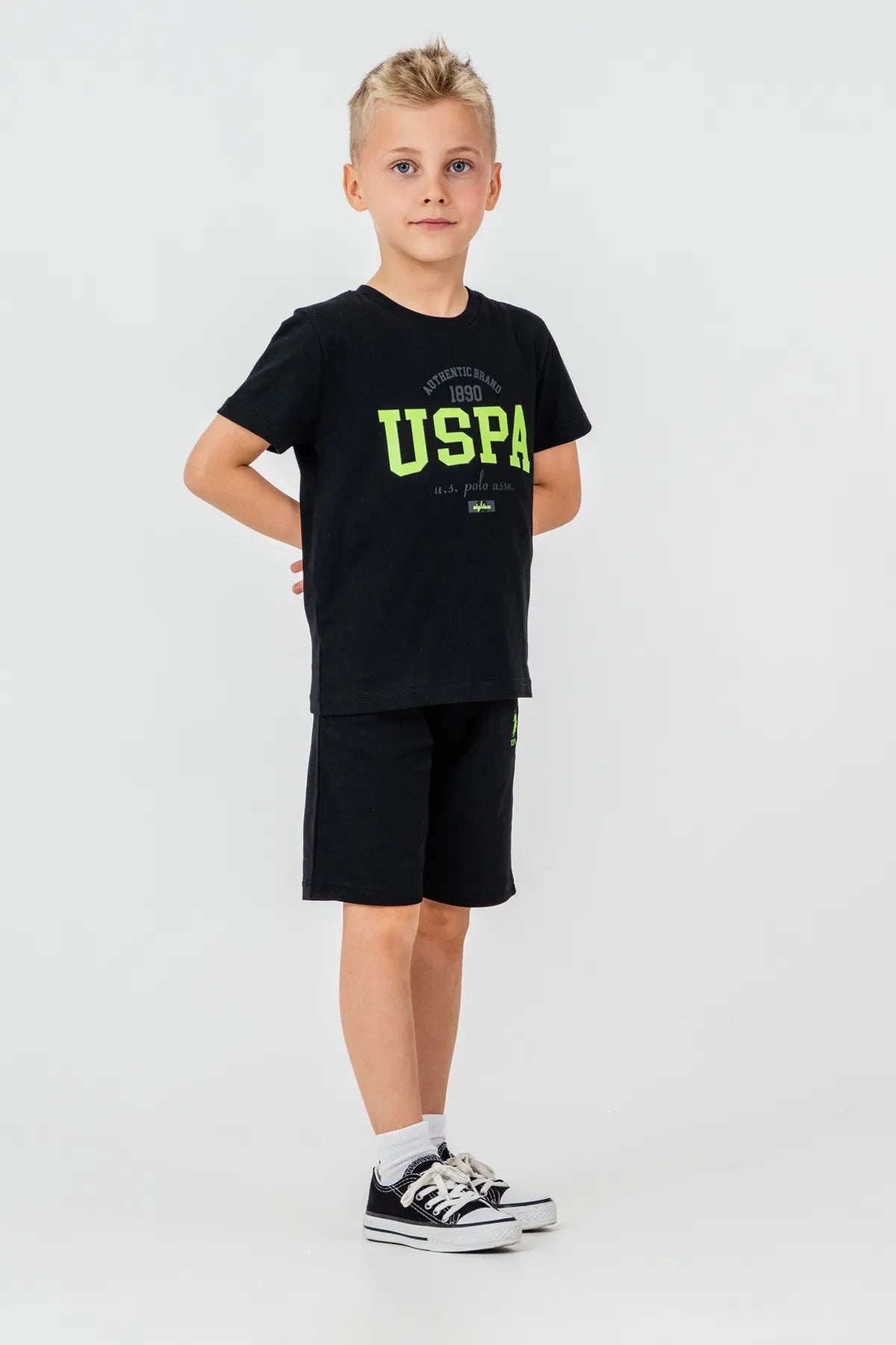 U.S. Polo Assn. Black Boys Black Two Pieces Set SKU: US2430_Black Image 05