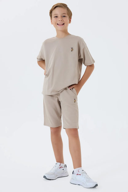 U.S. Polo Assn. Sand Boys Sand Two Pieces Set SKU: US2434_Sand Image 02
