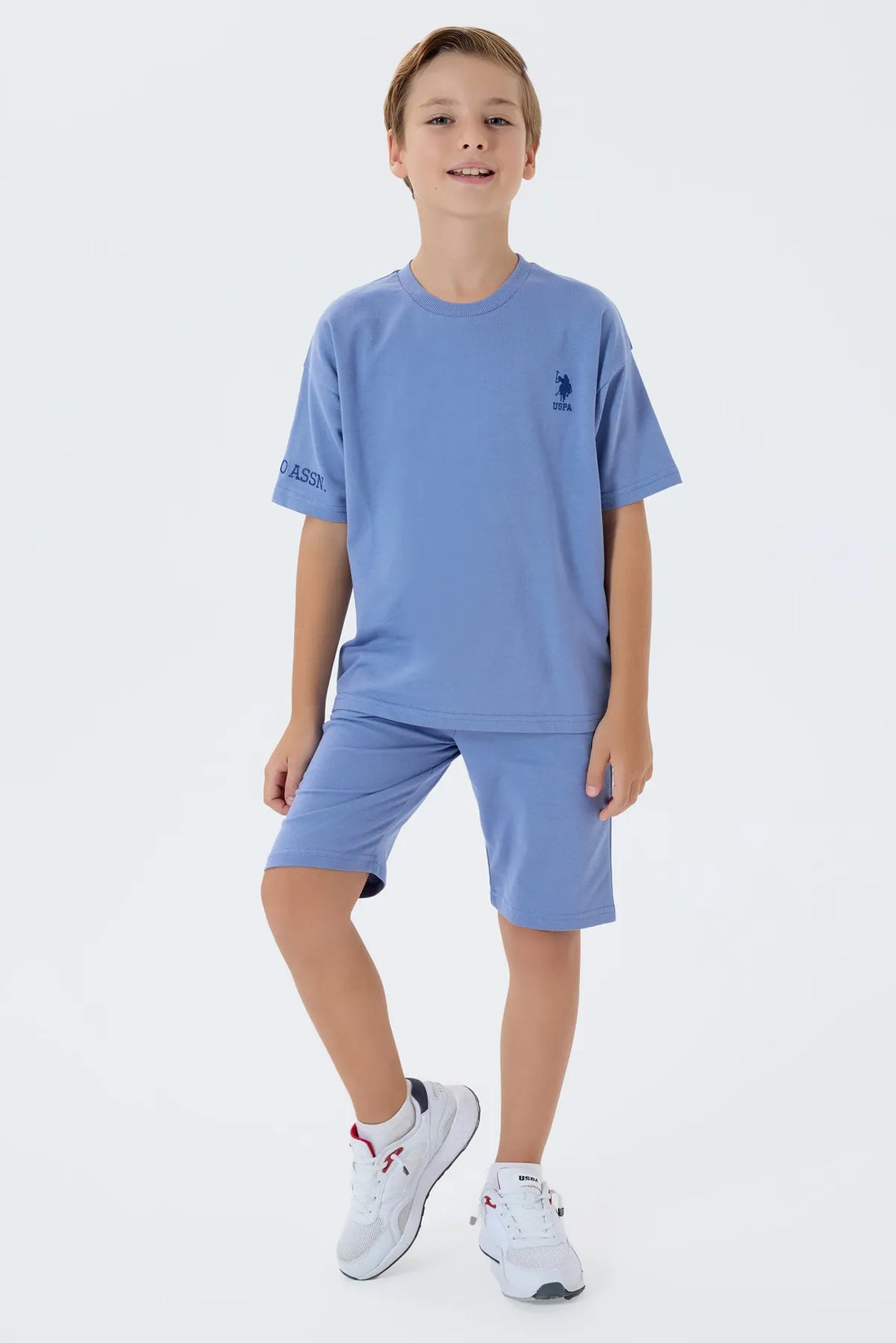 U.S. Polo Assn. Indigo Boys Indigo Two Pieces Set SKU: US2435_Indigo Image 01
