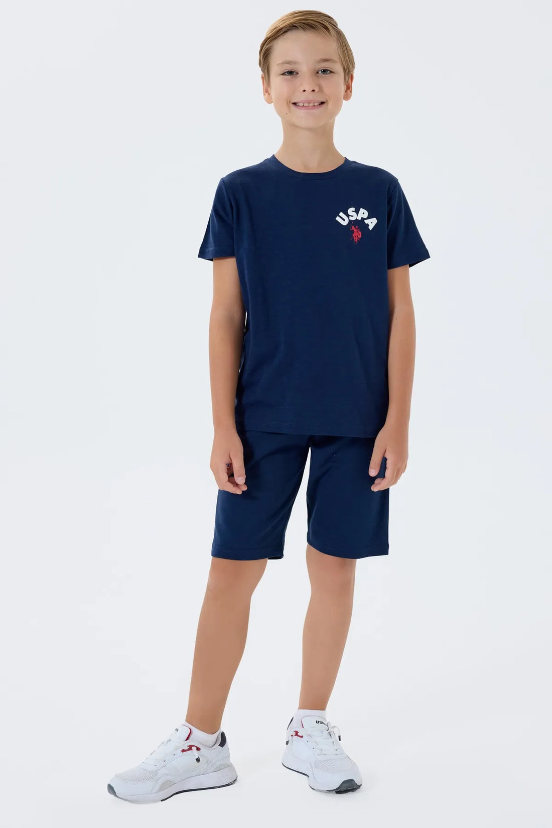 U.S. Polo Assn. Navy Boys Navy Two Pieces Set SKU: US2442_Navy Image 01