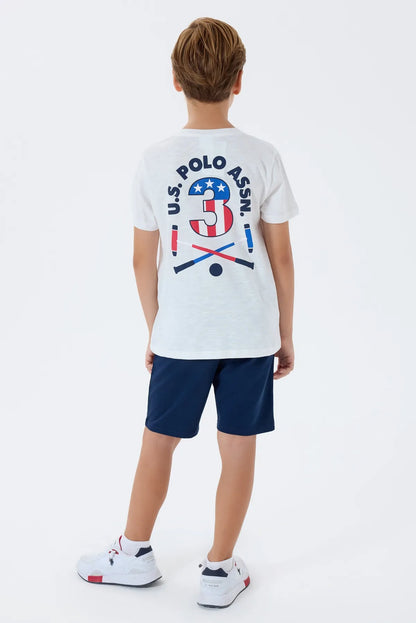U.S. Polo Assn. White Boys White Two Pieces Set SKU: US2442_White Image 04