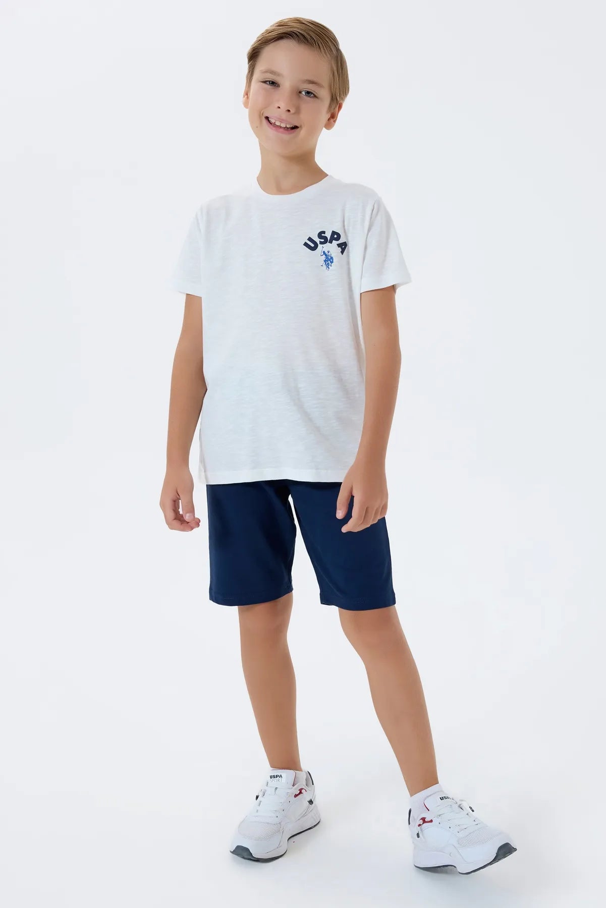 U.S. Polo Assn. White Boys White Two Pieces Set SKU: US2442_White Image 06