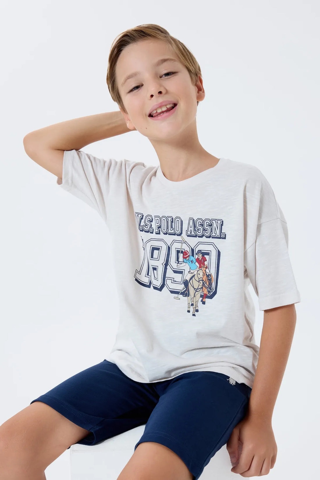 U.S. Polo Assn. Stone Boys Stone Two Pieces Set SKU: US2444_Stone Image 01