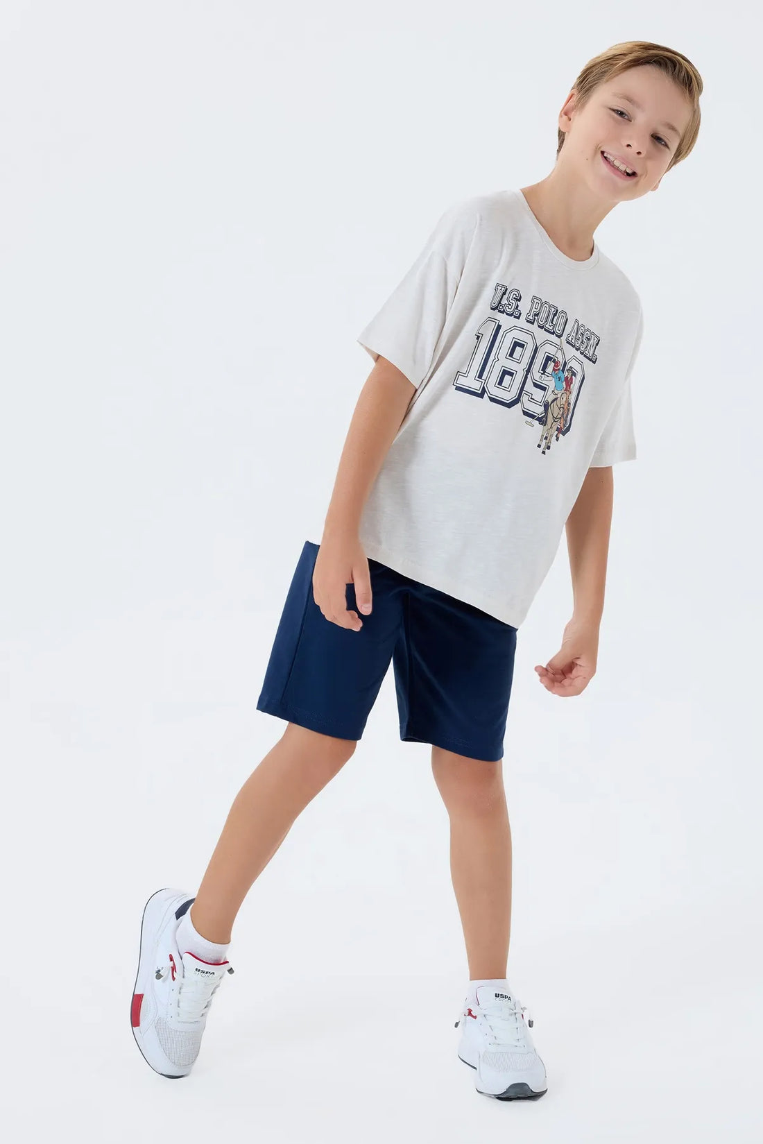 U.S. Polo Assn. Stone Boys Stone Two Pieces Set SKU: US2444_Stone Image 02