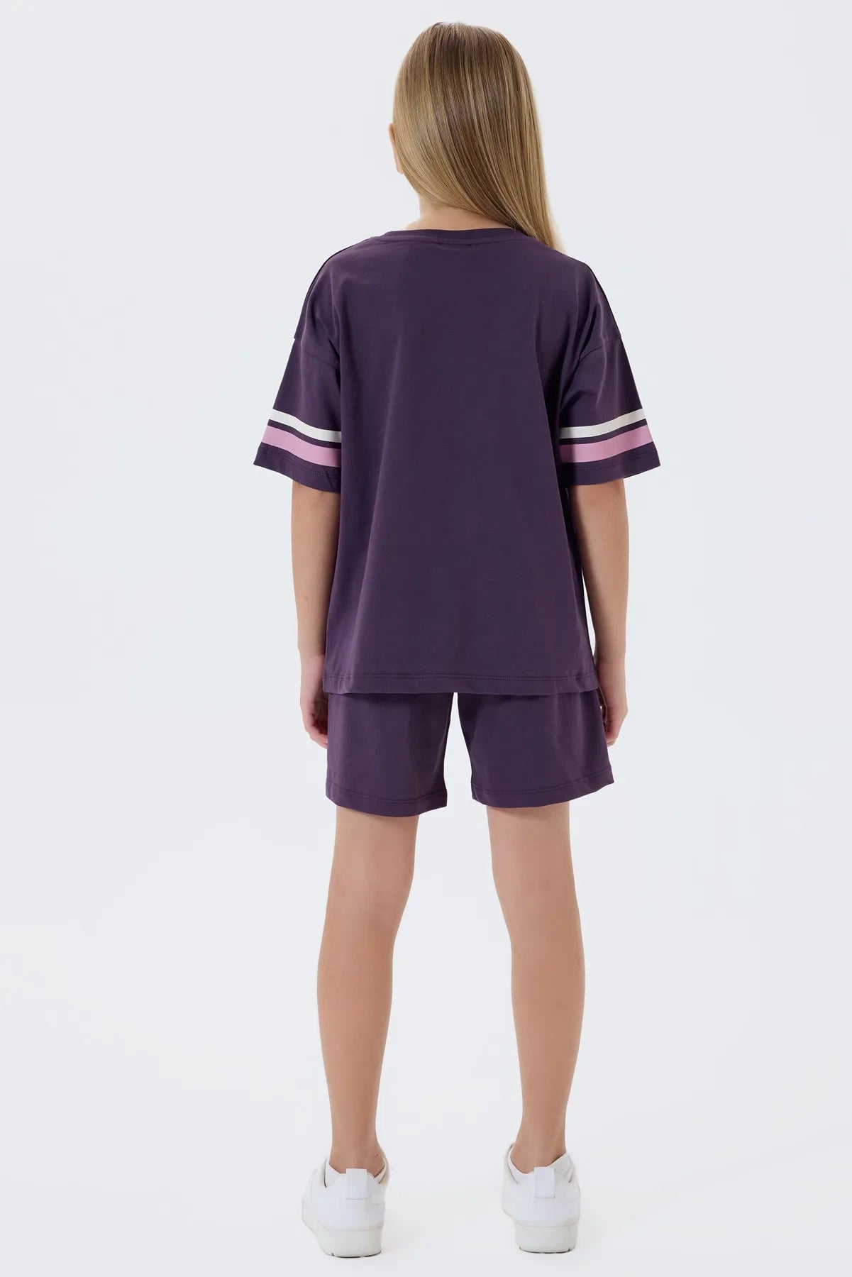 U.S. Polo Assn. Dark Purple Girls Dark Purple Two Pieces Set SKU: US2501_Dark Purple Image 04
