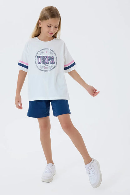 U.S. Polo Assn. White Girls White Two Pieces Set SKU: US2501_White Image 05