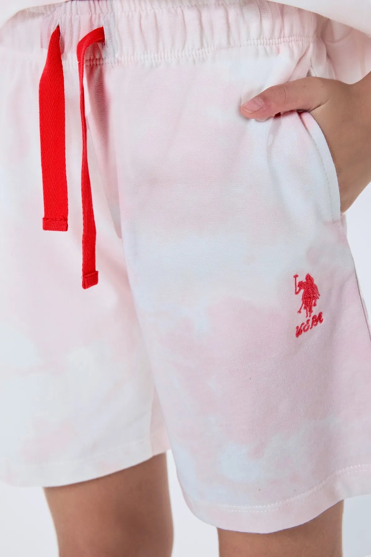U.S. Polo Assn. Coral Girls Coral Two Pieces Set SKU: US2514_Coral Image 03