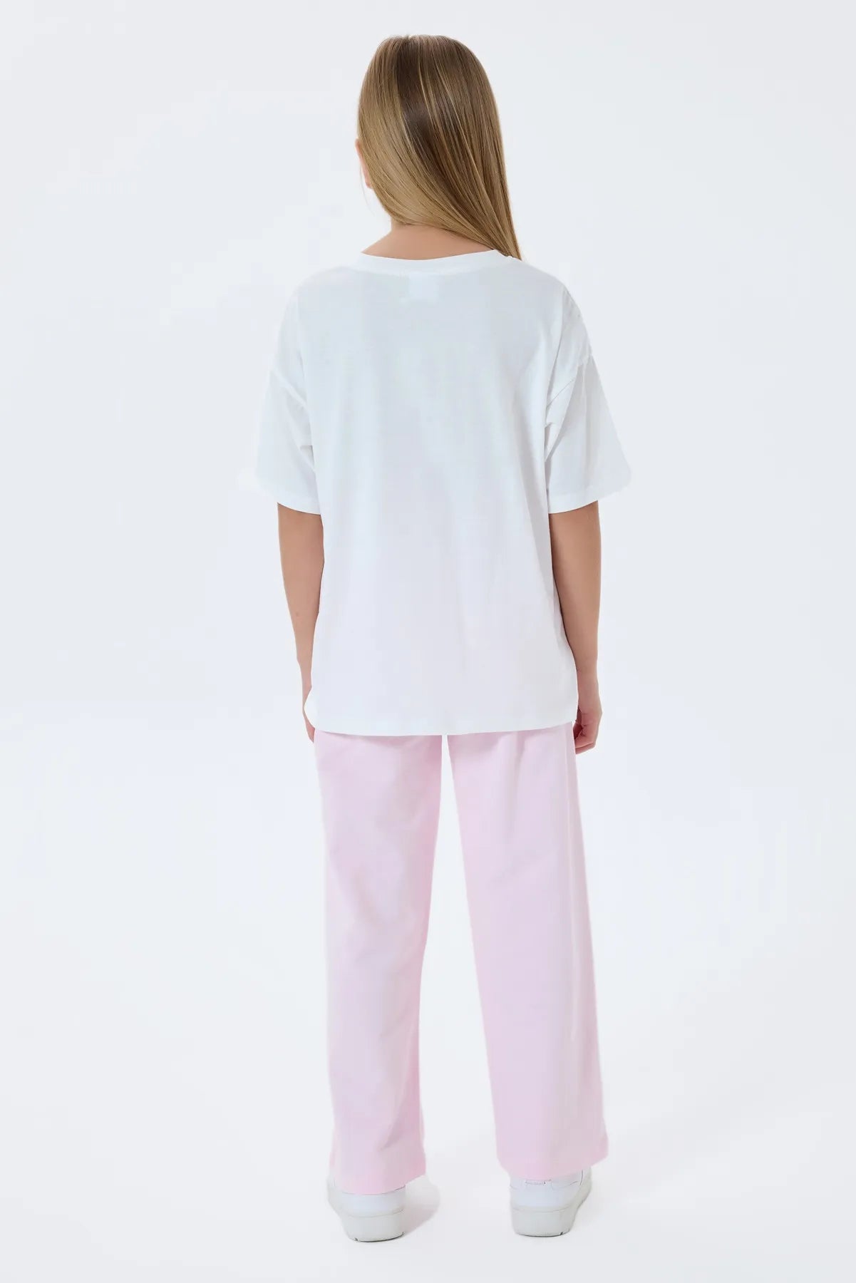 U.S. Polo Assn. White-Pink Girls White-Pink Two Pieces Set SKU: US2515_White-Pink Image 04
