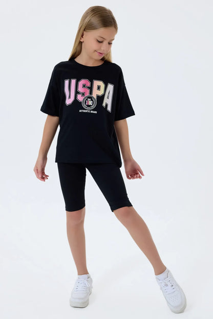 U.S. Polo Assn. Black Girls Black Two Pieces Set SKU: US2517_Black Image 01