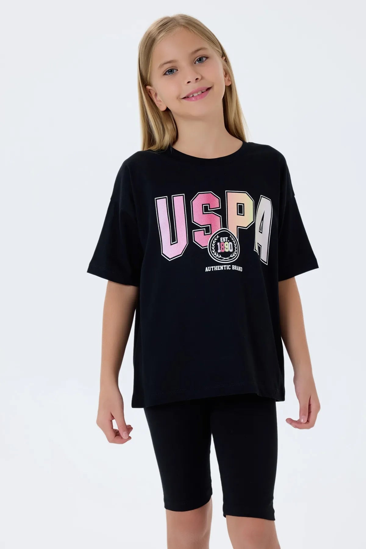 U.S. Polo Assn. Black Girls Black Two Pieces Set SKU: US2517_Black Image 03