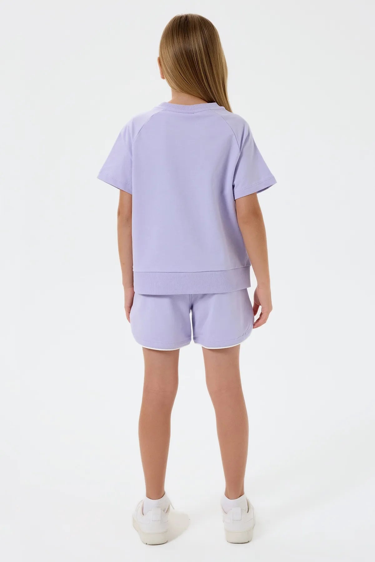 U.S. Polo Assn. Light Lilac Girls Light Lilac Two Pieces Set SKU: US2528_Light Lilac Image 04