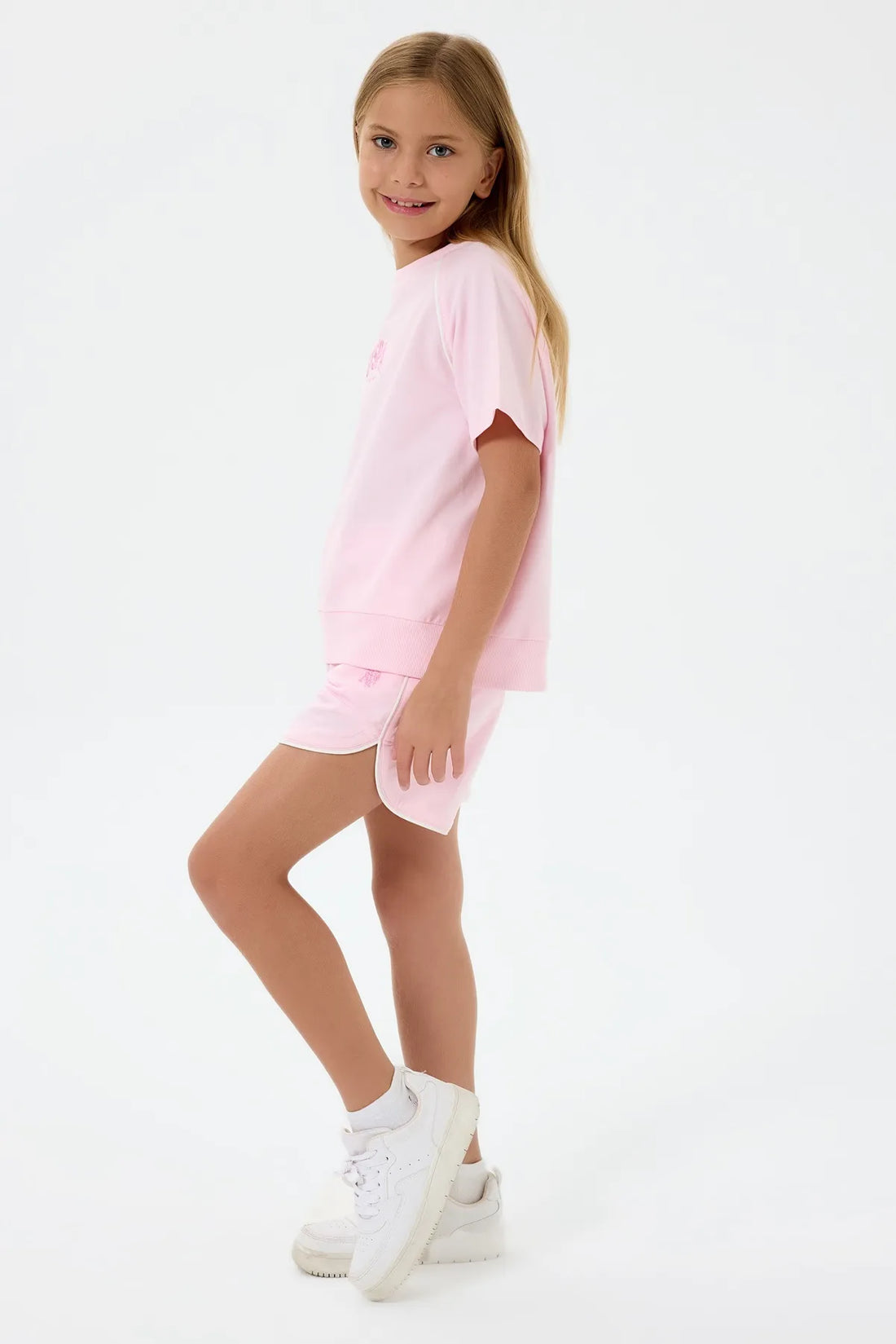 U.S. Polo Assn. Pink Girls Pink Two Pieces Set SKU: US2528_Pink Image 02