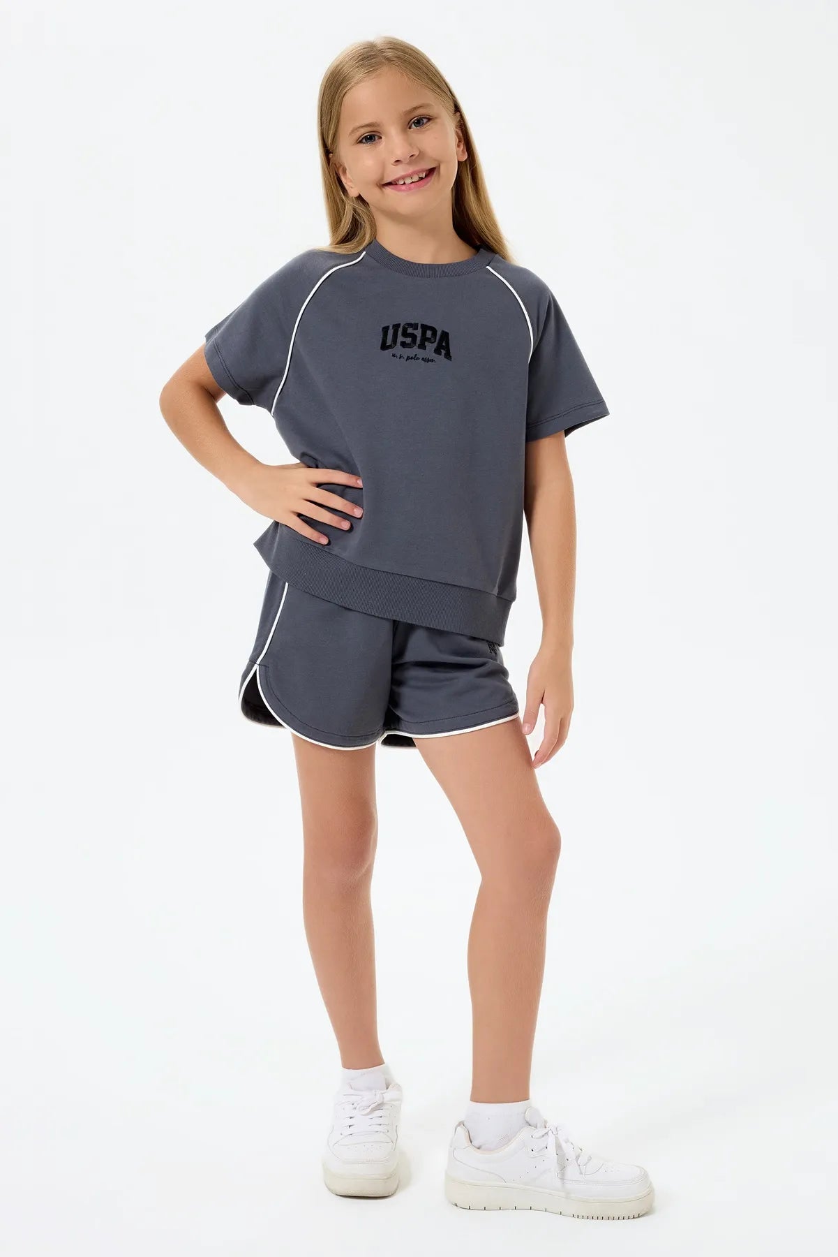 U.S. Polo Assn. Smoky Girls Smoky Two Pieces Set SKU: US2528_Smoky Image 05