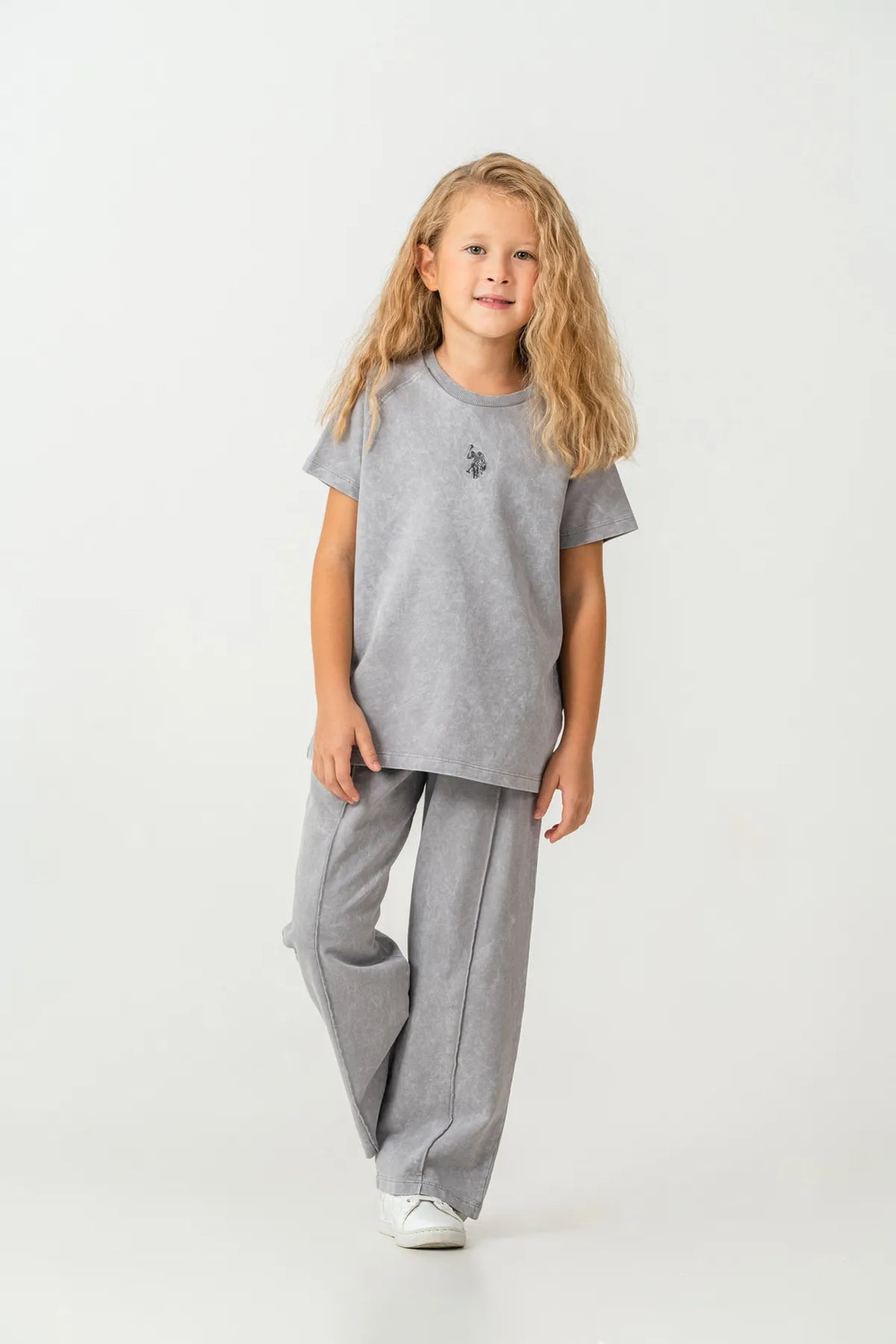 U.S. Polo Assn. Grey Girls Grey Two Pieces Set SKU: US2529_Grey Image 02