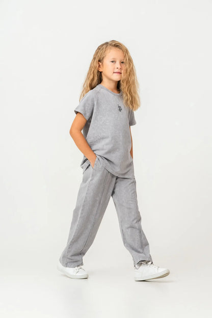 U.S. Polo Assn. Grey Girls Grey Two Pieces Set SKU: US2529_Grey Image 06