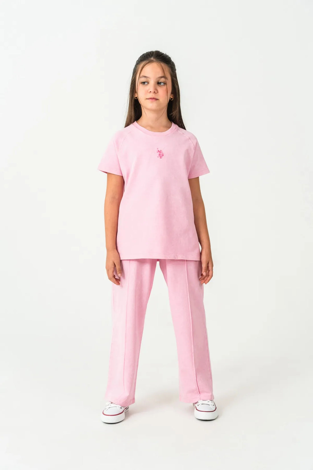 U.S. Polo Assn. Pink Girls Pink Two Pieces Set SKU: US2529_Pink Image 01