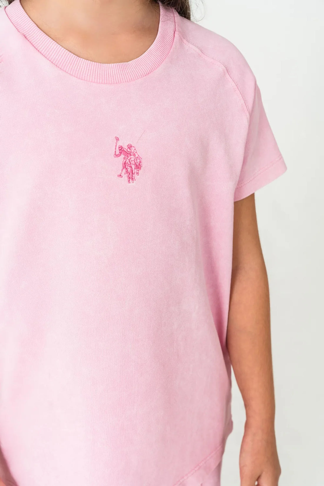 U.S. Polo Assn. Pink Girls Pink Two Pieces Set SKU: US2529_Pink Image 02
